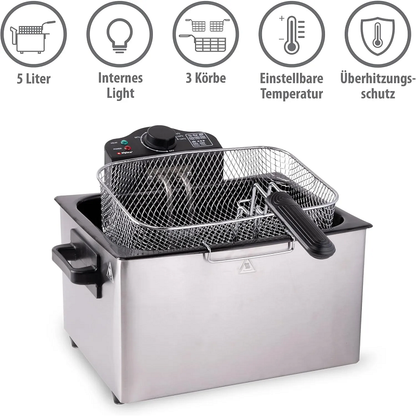 Freidora Doble 5l Acero Inoxidable