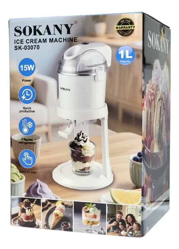 Máquina para Hacer Helados Sokany 1L SK-03070 – 15W
