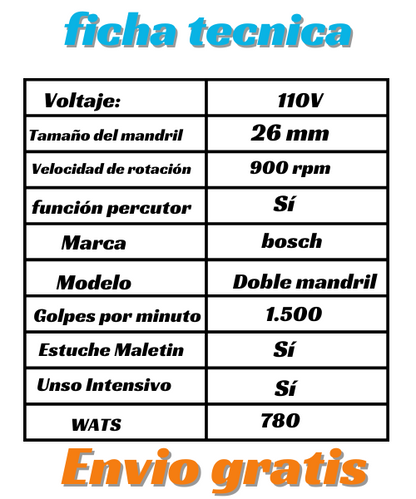 Taladro Demoledor Rotomartillo Doble Madril (bosch)